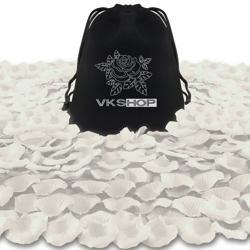 VKshop 4500 Pack White Rose Petals,Artificial Roses Flower Petals for Romantic Night,Valentine's Day and Weddings - Image 1